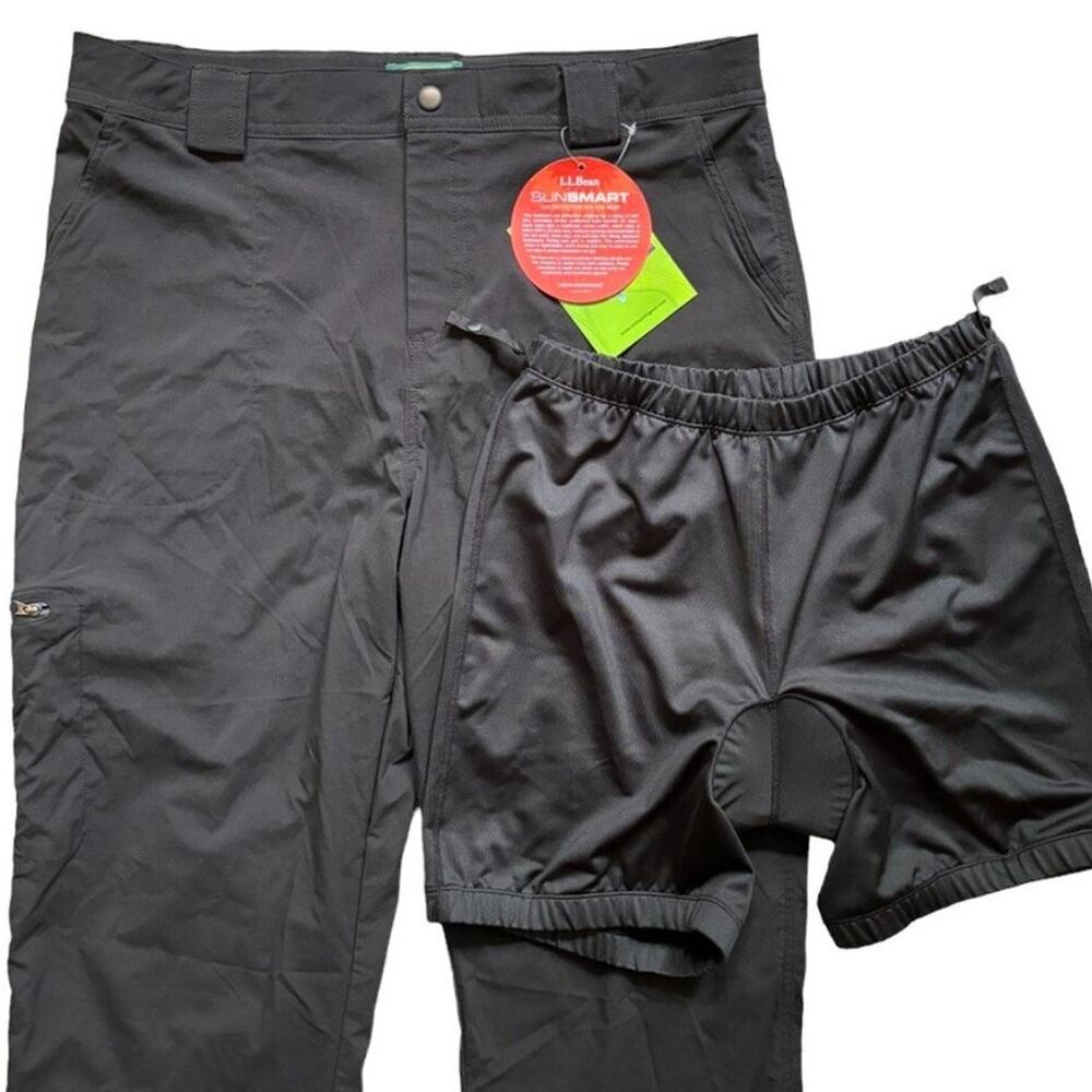NWT L.L. BEAN Water Repellent UPF 50+ Nylon Cycling Capri & Liner Shorts  SZ M